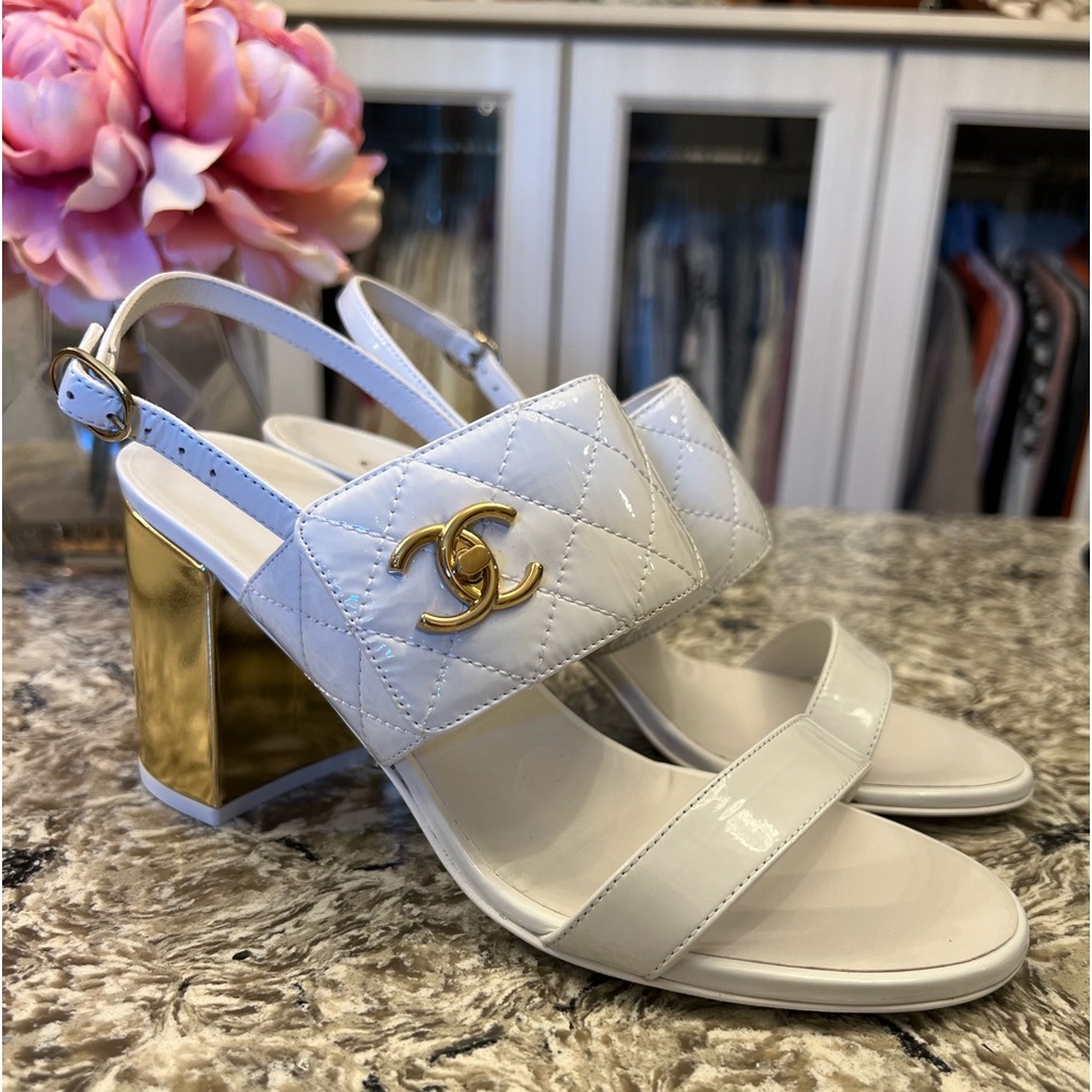2023 Interlocking CC Logo Slingback Sandals